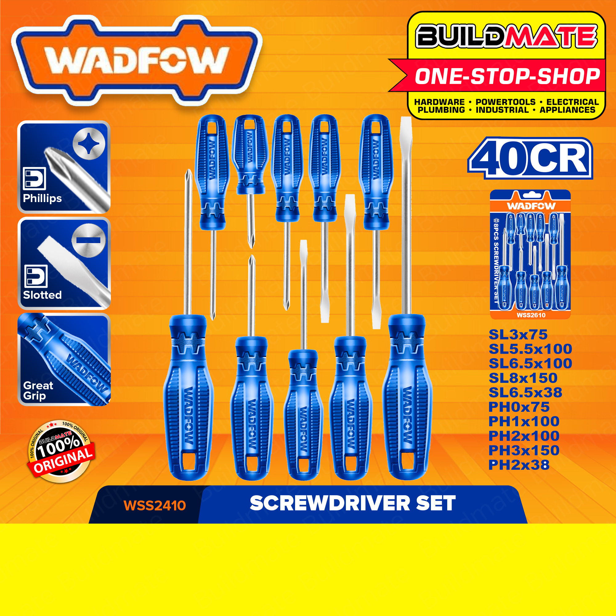 WADFOW 10PCS Screwdriver SET Repair Tool Kit With Different Size