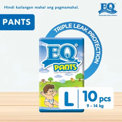 EQ Pants Budget Pack Large (9-14 kg) - 10 pcs x 1 (10 pcs) - Diaper Pants