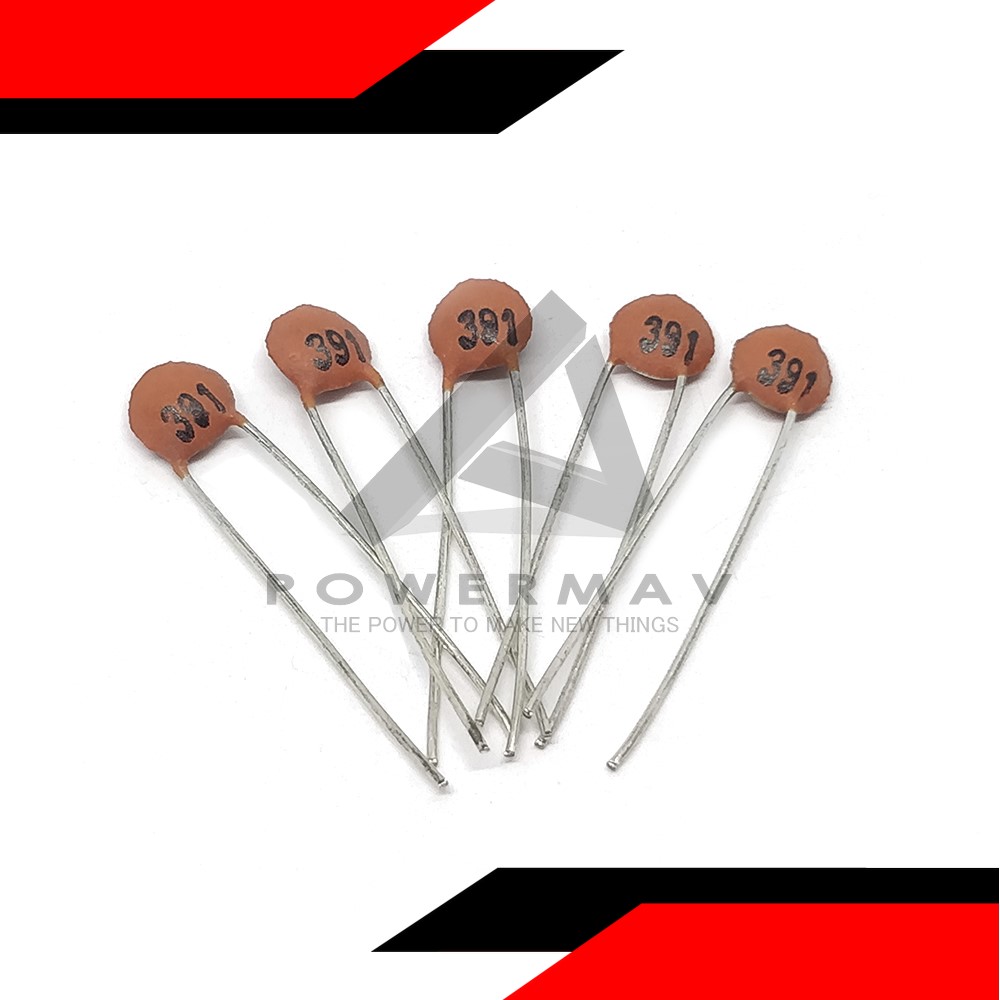 5pcs 390pf ceramic capacitor 390 pf 391 Ceramic Capacitor 50v 390pf Red