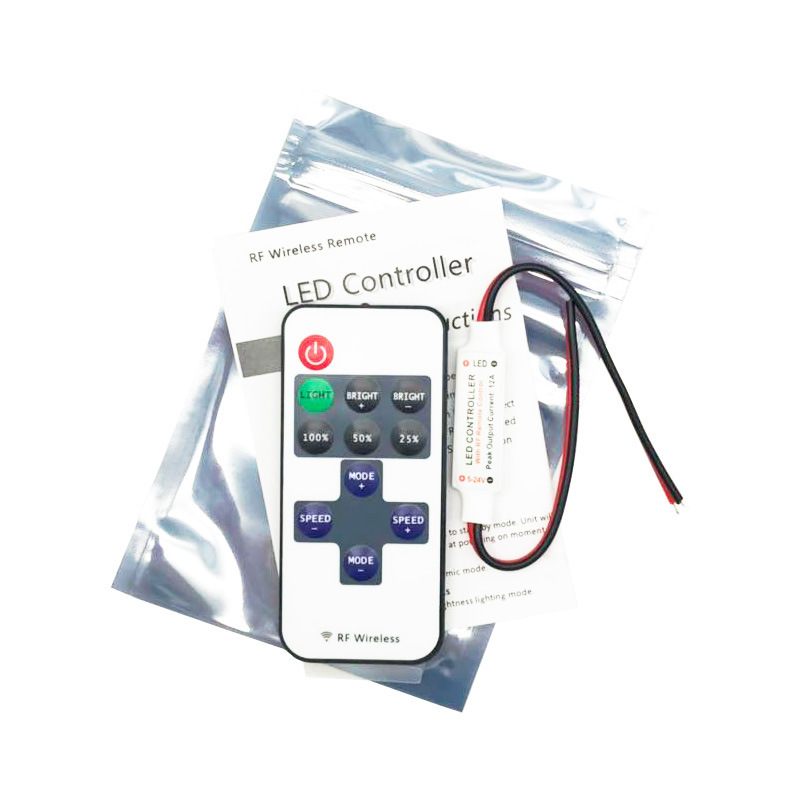 Mini 21Key RF Wireless Led Strip Light Remote Controller Dimmer Controller for DC5V 24V SMD 5050 3528 5730 3014 Single Color Light Strip