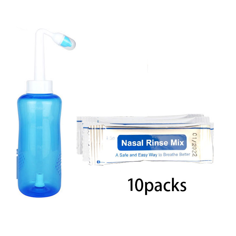 300ml Nasal Wash Cleaner With 10pcs Salt Nose Wash Bottle Nasal Wash 