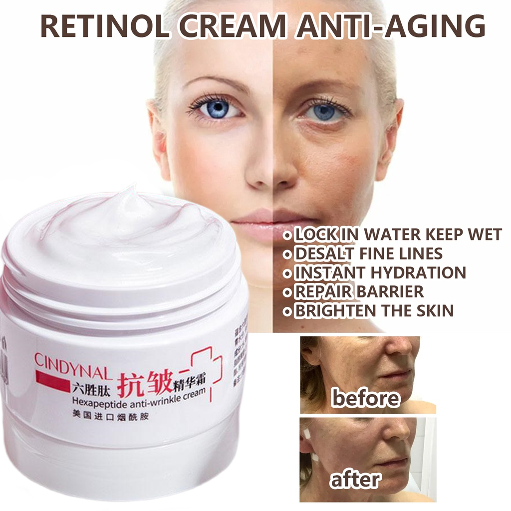 Natural Effective Retinol Face Cream Eye Cream Serum Set Lifting Anti