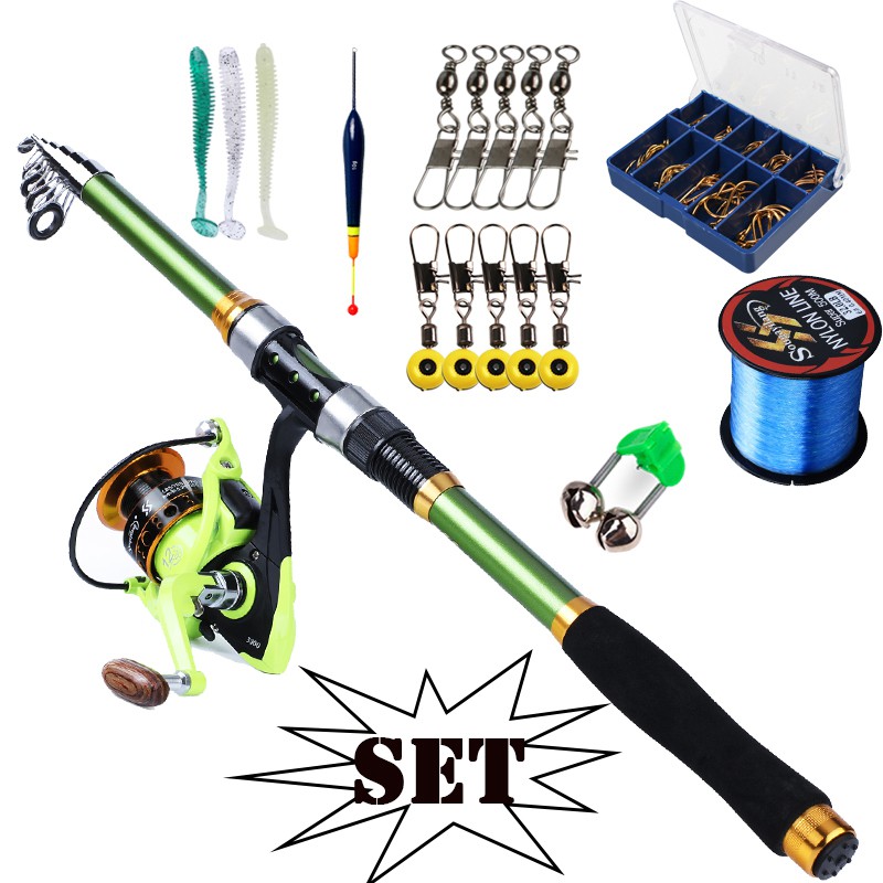Souilang 1.8M-3.3m Fishing Rod and Spinning Fishing Reel Set with