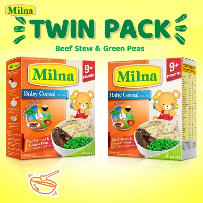 MILNA Baby Cereals Twin Pack Beef Stew and Green Peas 2 x 120g - Get 10% Off