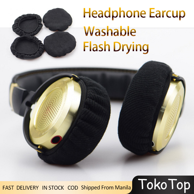 2pcs Stretchable Fabric Headphone Earpad Covers Washable Sanitary Headset Earcup 