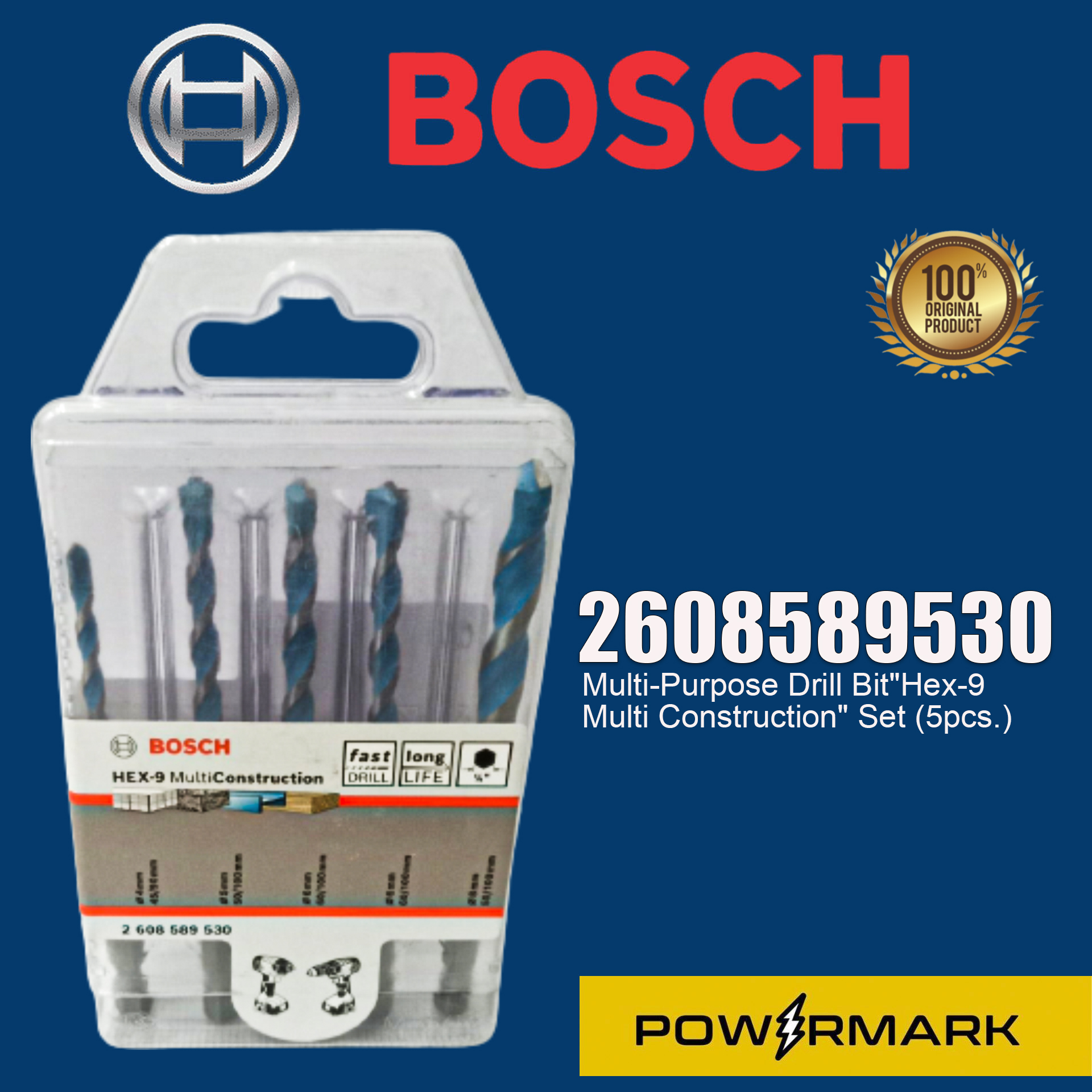 BOSCH 2608589530 MultiPurpose Drill Bit"Hex9 Multi Construction" Set