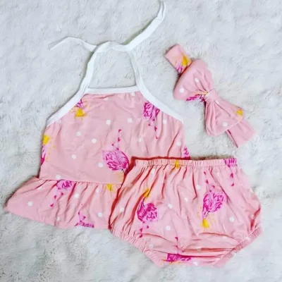 Yassi Panty Set for Baby Girl/3-18 months/ Baby girl Dress/ Cotton dress with free Turban