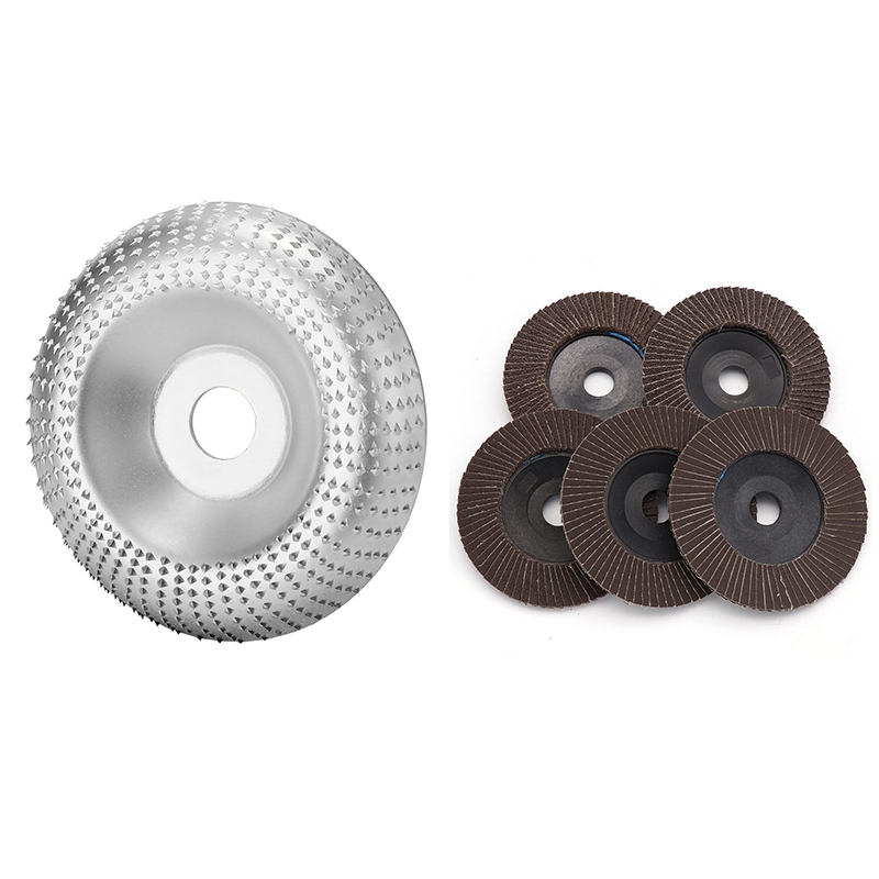 Angle Grinder Disc Wood Carbide Grinding Wheel Carving Abrasive Disc and 5 Pieces Sanding Grinding Wheel Flap Discs