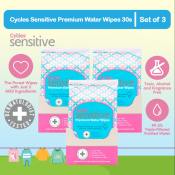 Cycles Sensitive Premium Baby Water Wipes 30s