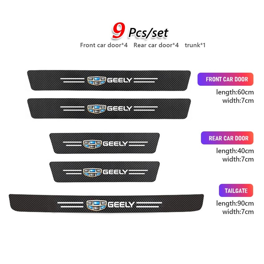 Okavango Sticker Car Door Sill Plate Sticker Carbon Fiber for Geely Okavango Coolray ...