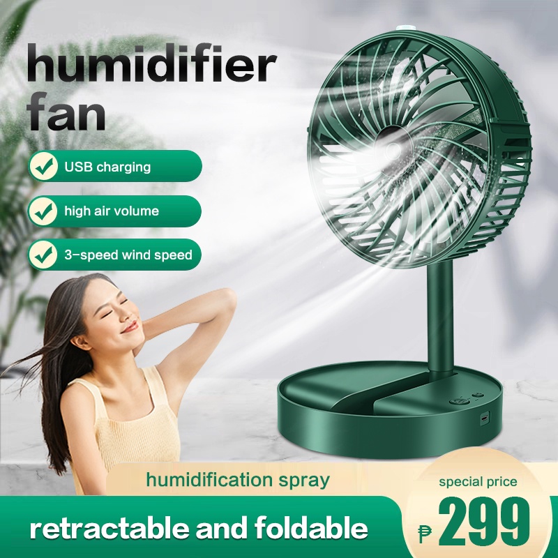 Desk Electric Fan Small Folding Fan With Usb Charging Retractable