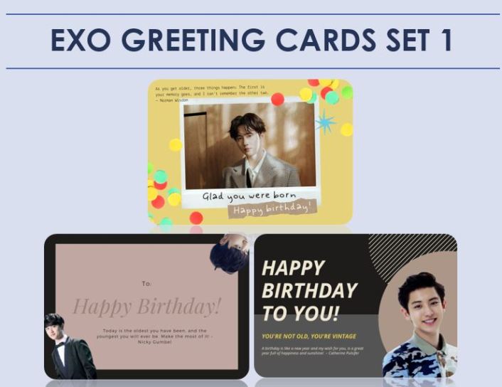 EXO Birthday Greeting Cards Set 1 | Lazada PH