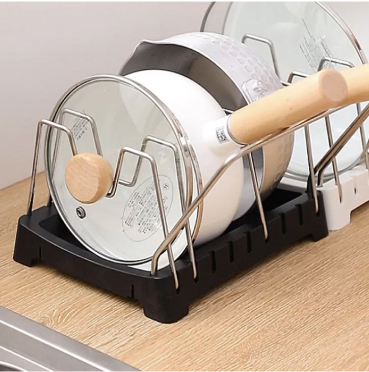 Pan Organizer Rack Foldable Pot Rack For Kitchen Pot Lid Holder 