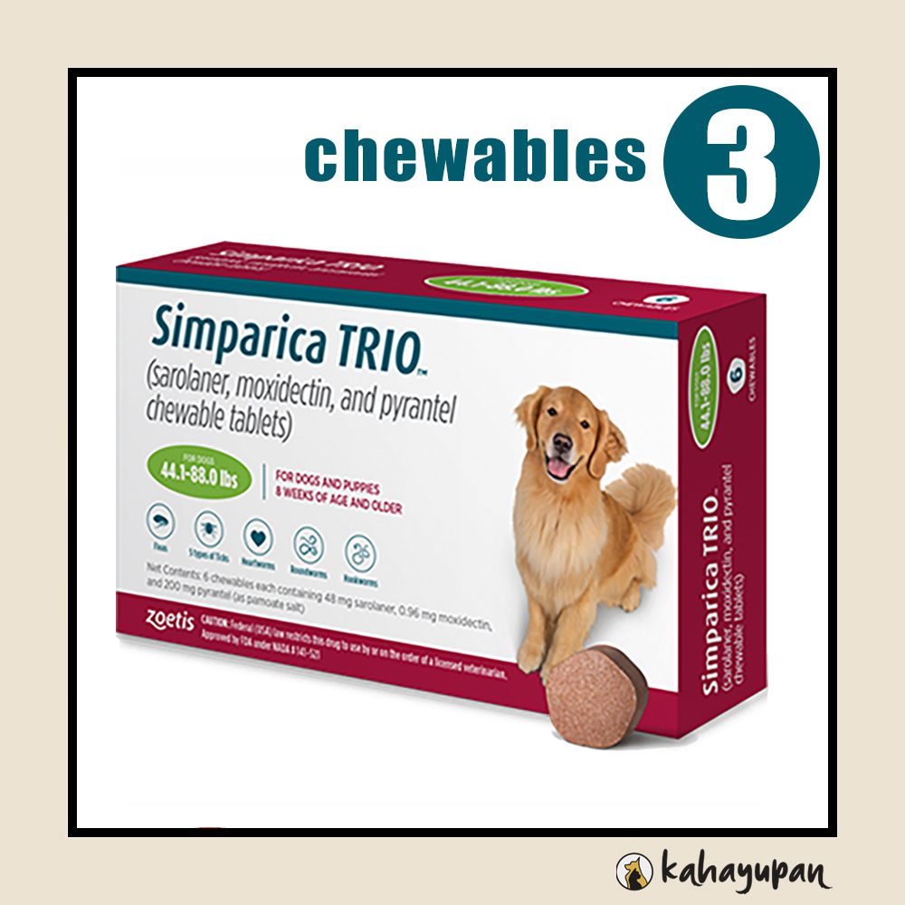 Simparica TRIO Anti Tick Flea Mange Heartworm And Dewormer For 20 Simparica TRIO Anti Tick Flea Mange Heartworm And Dewormer For 20