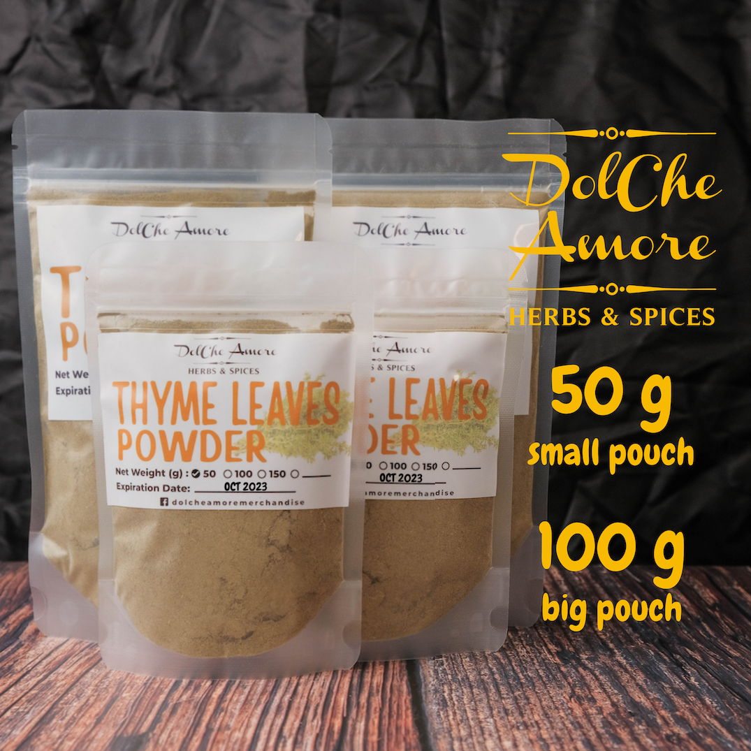 Thyme Powder / Ground Thyme Leaves in Glass Jar and Ziplock Refill