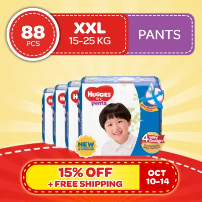 NEW! Huggies Dry Pants XXL - 22 pcs x 4 packs (88 pcs)