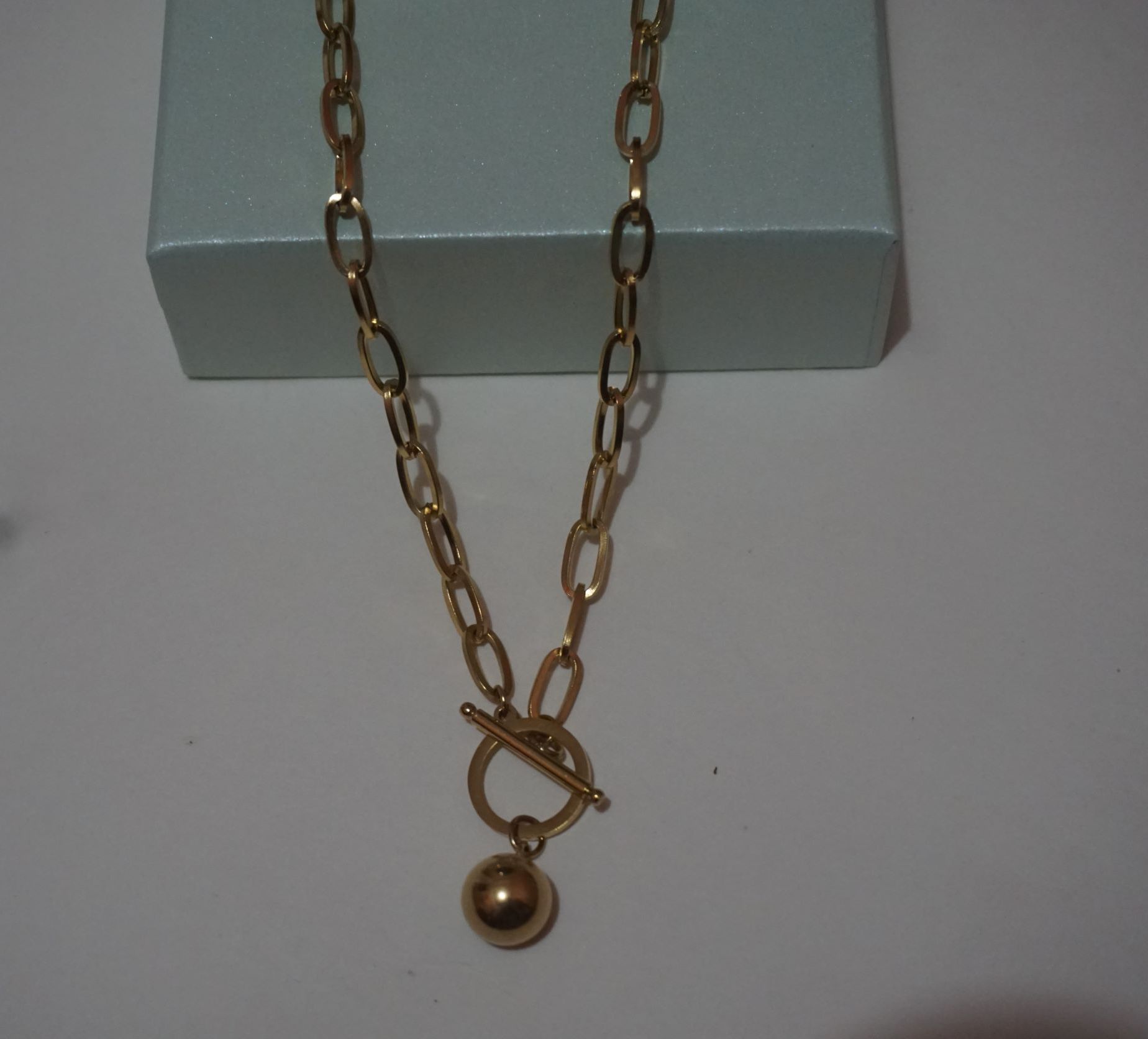 PAPER CLIP TYPE NECKLACE HIGH QUALITY MATERIALS MADE ACTUAL PHOTO