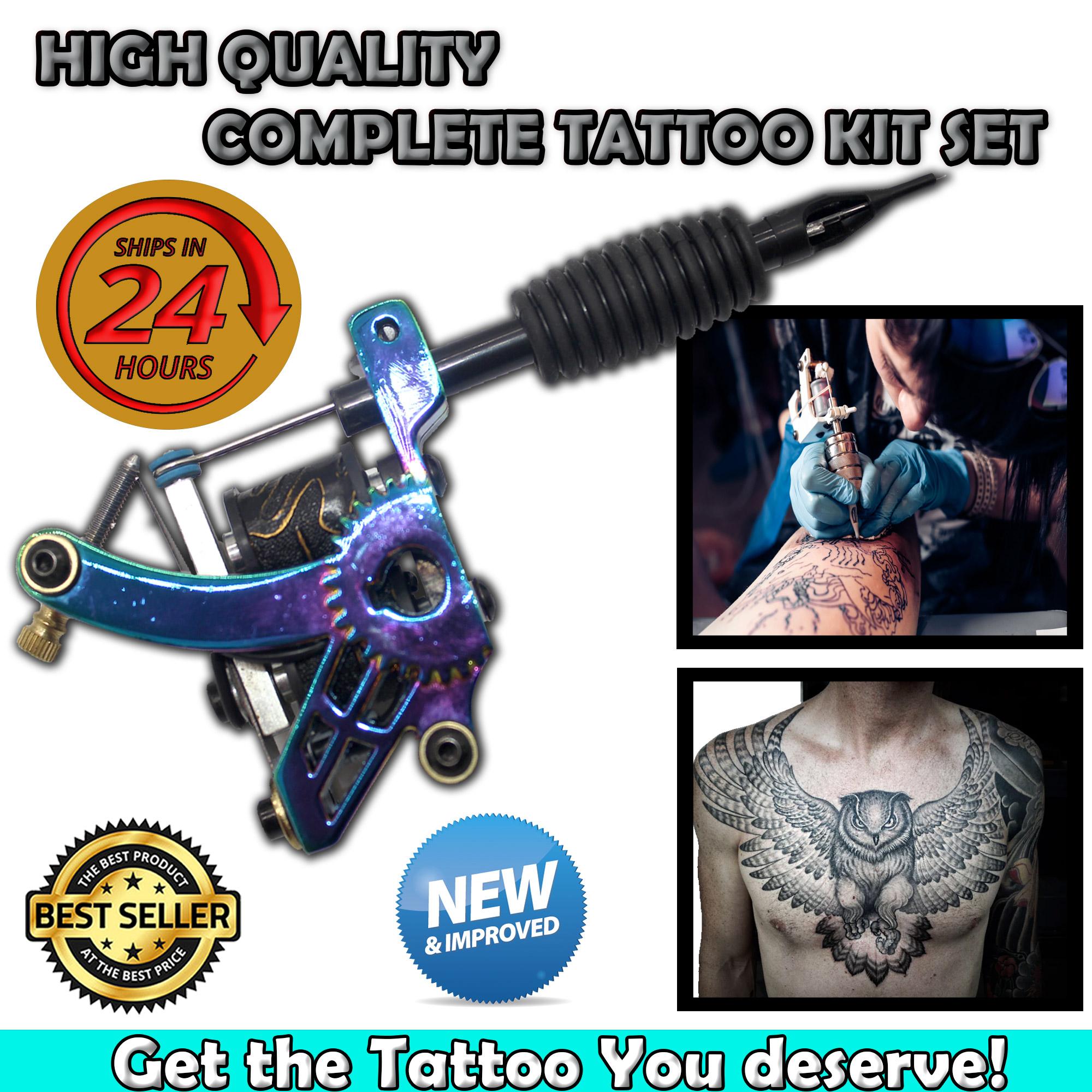 Beginner Tattoo Machine Kit Portable Cordless Tattoo Machine Set Tattoo Gun  6Ink | eBay