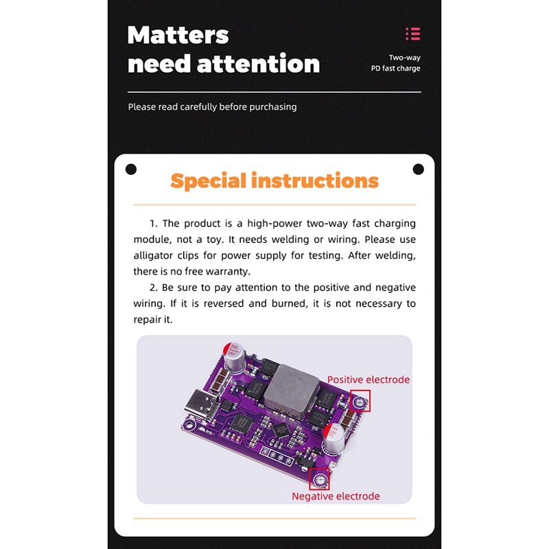 120W Two-Way Pd Fast Charging Module 4S Charging Treasure Module Circuit Board High Power Pd Fast Charging Boost/Buck