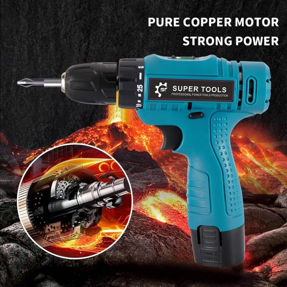 21V Portable Cordless Drill Lithium Battery Electric Drill 4in1 Screw