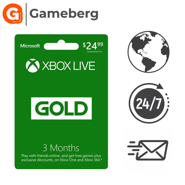 xbox live gold 3 month subscription
