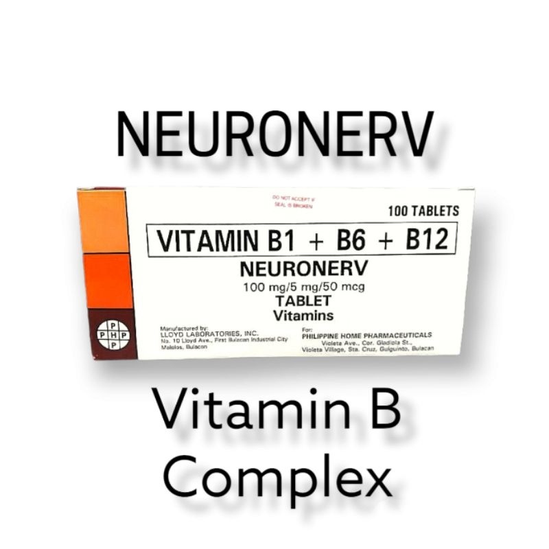 NEURONERV Vitamin B Complex B1 B6 B12 (100 Tablets) Lazada PH