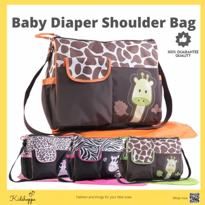 Kidshoppe Mom Baby Diaper Bag One Shoulder Nappy Storage Diaper Travel Bag w/ Wipeable Diaper Changing Pad - 8009