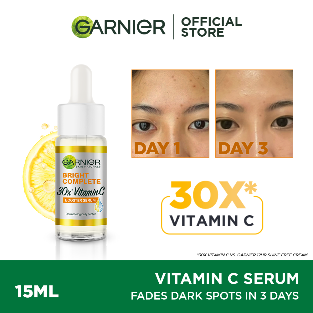 Garnier Bright Complete Vitamin C Serum 15ml Brightening Face Serum Skincare For Dark Spots Lazada Ph