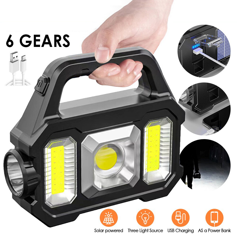 [Philippine stock]Solar LED Portable Powerful Flashlight USB