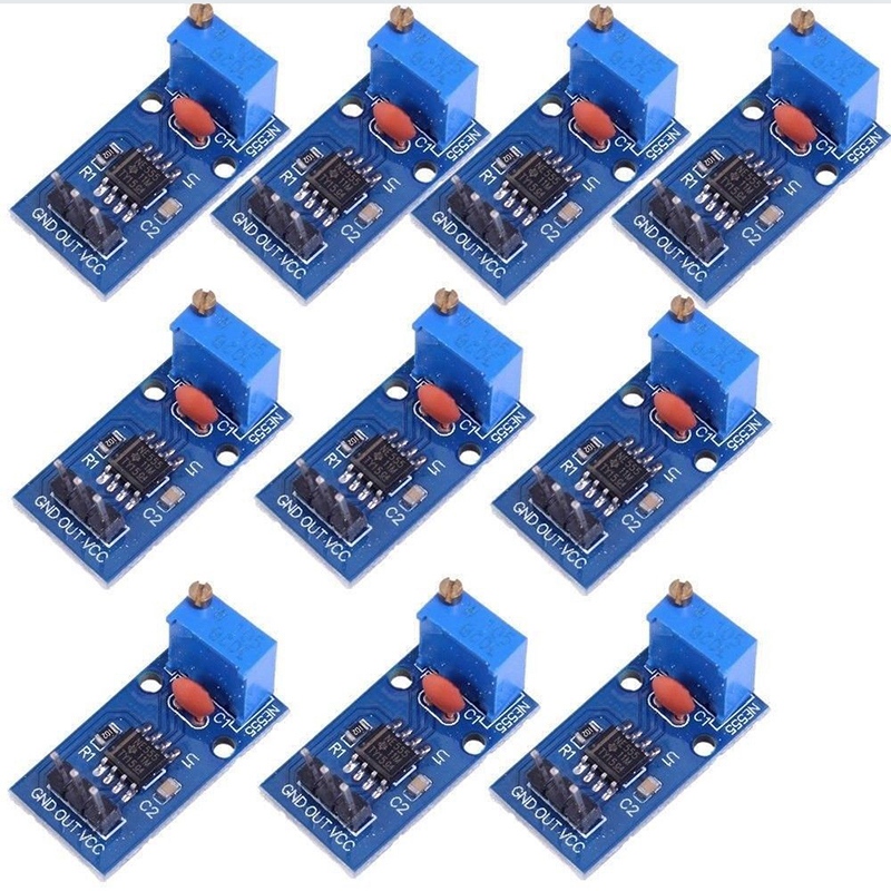 10Pcs NE555 Adjustable Resistance Frequency Pulse Generator Module