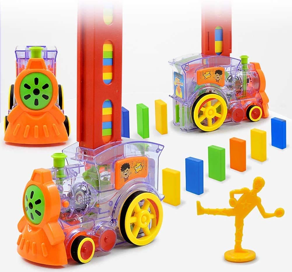 Domino Train Toy Set Domino Train Building and Stacking Toys Domino Train Blocks for Boys and Girls Aged 3 and Over Creative Gifts for Kids 