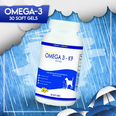 Pure Deep Sea Fish Oil Omega 3 Supplement for Dogs and Cats 30 soft gels, boosts immune system