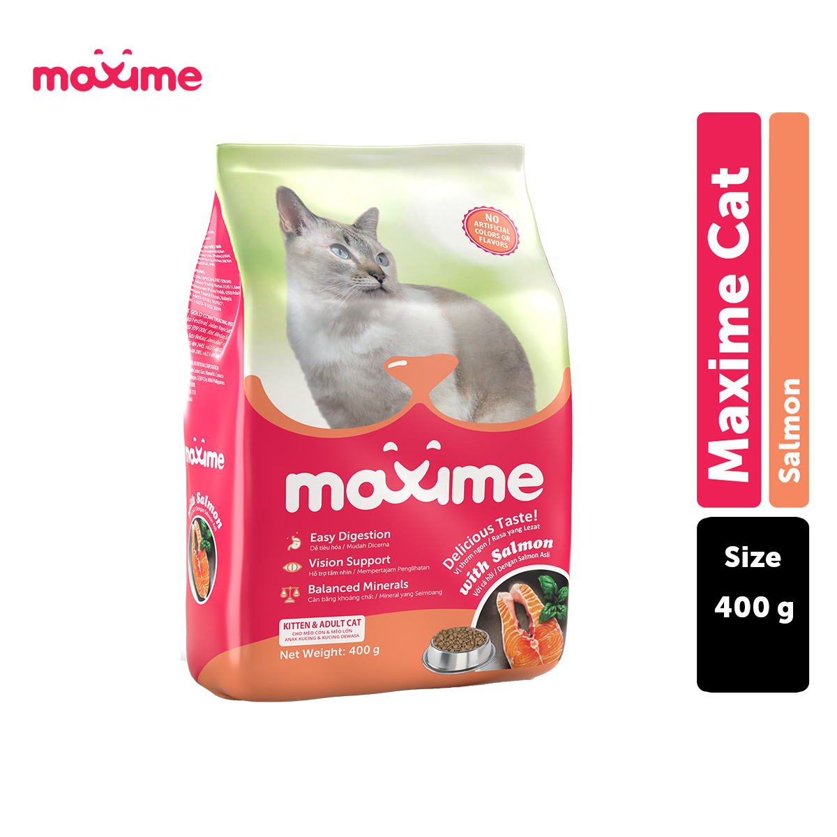 Maxime Dry Cat Food Kitten & Adult - Salmon Flavor 400g | Lazada PH