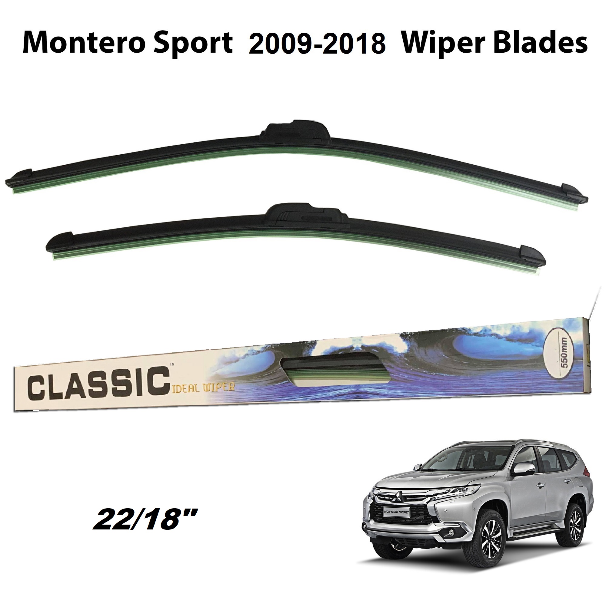 Montero Sport 20092018 Wiper Blades UHook Windshield Wipers Soft