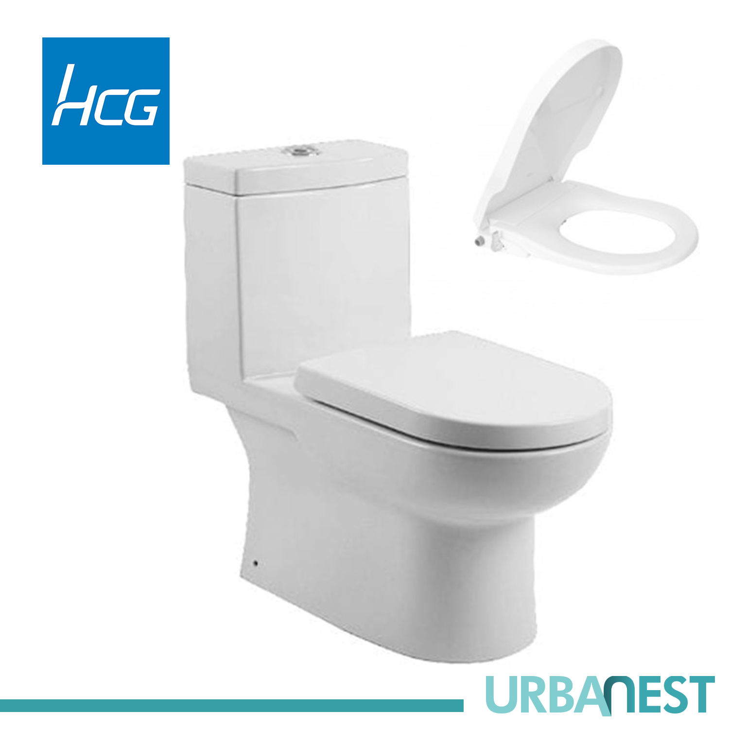 HCG Eton C4520D AW Onepiece Push Button with Upgraded iWash Bidet Seat