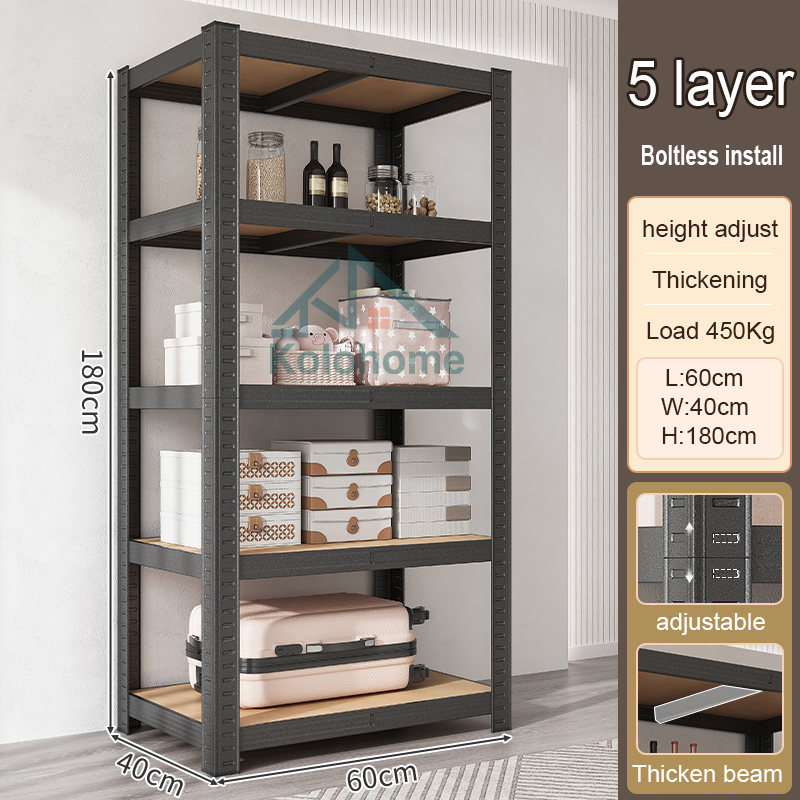 Load 500KG Boltless Steel Rack Shelves Racks 5 layer Steel Rack Shelves ...