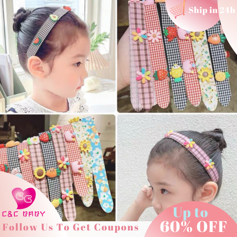 C&C BABY Korean Cute Baby Kid Girl Velcro Headband Cartoon Not Hurt Scalp Hair Band Bangs