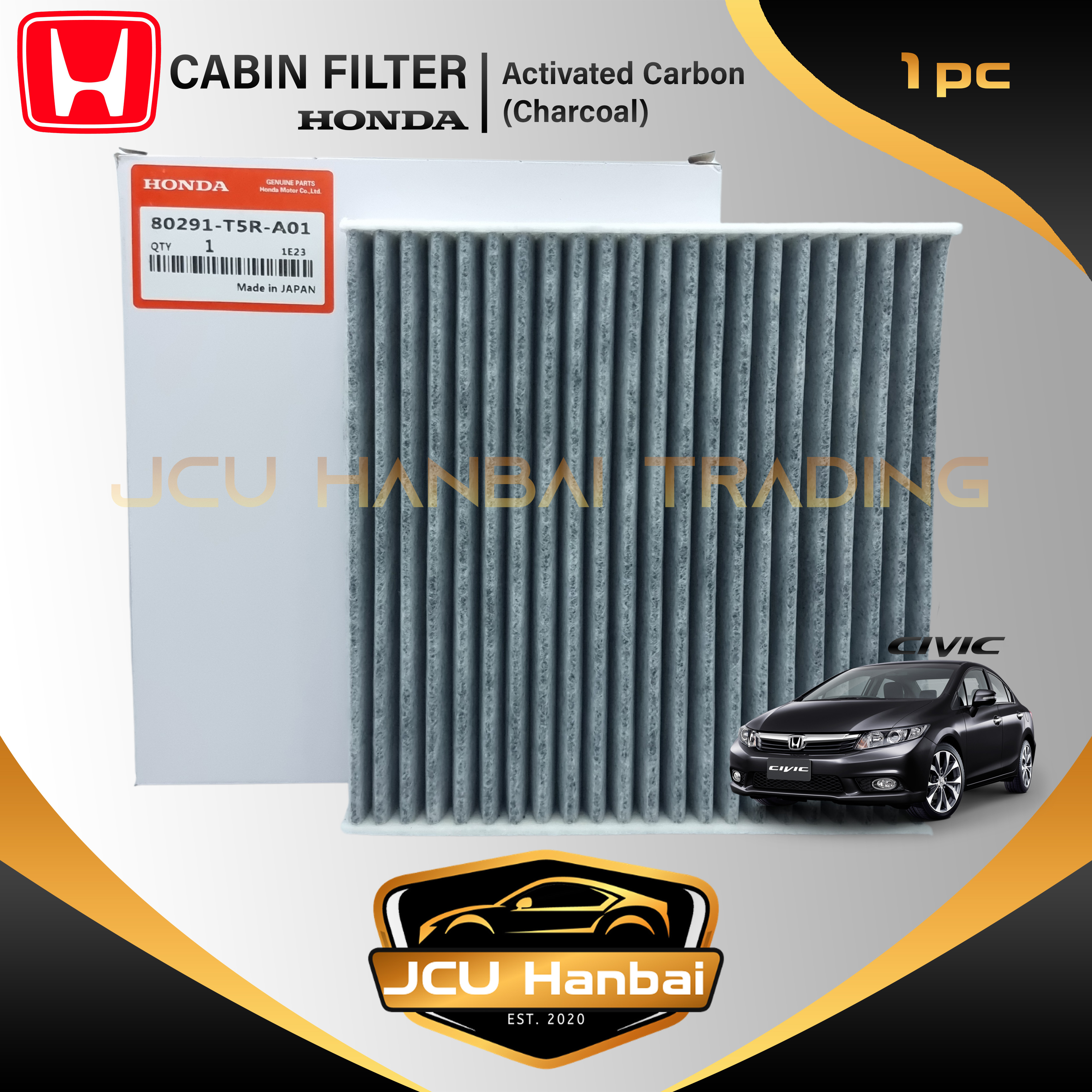 CHARCOAL Cabin Filter, Aircon Filter, AC Filter Element for Honda Civic