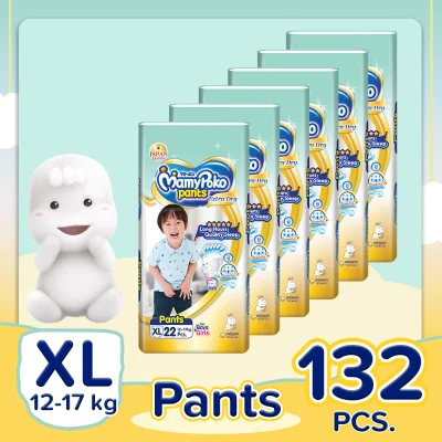 [DIAPER SALE] MamyPoko Extra Dry Pants Unisex XL (12-17 kg) - 22 pcs x 6 packs (132 pcs) - Diaper Pants
