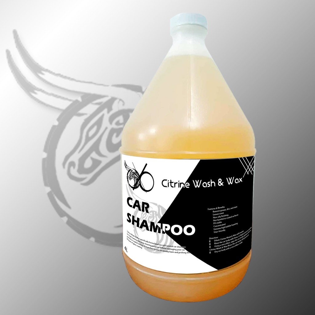 Oxo Car Shampoo Citrine Wash Wax 1 Gallon with Free Microfiber