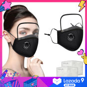 Charles Murray Adults Washable Reusable Face Mas k With Filter And De】tachable Eye Shield faceshield mask full face face shied face shield mask face mask