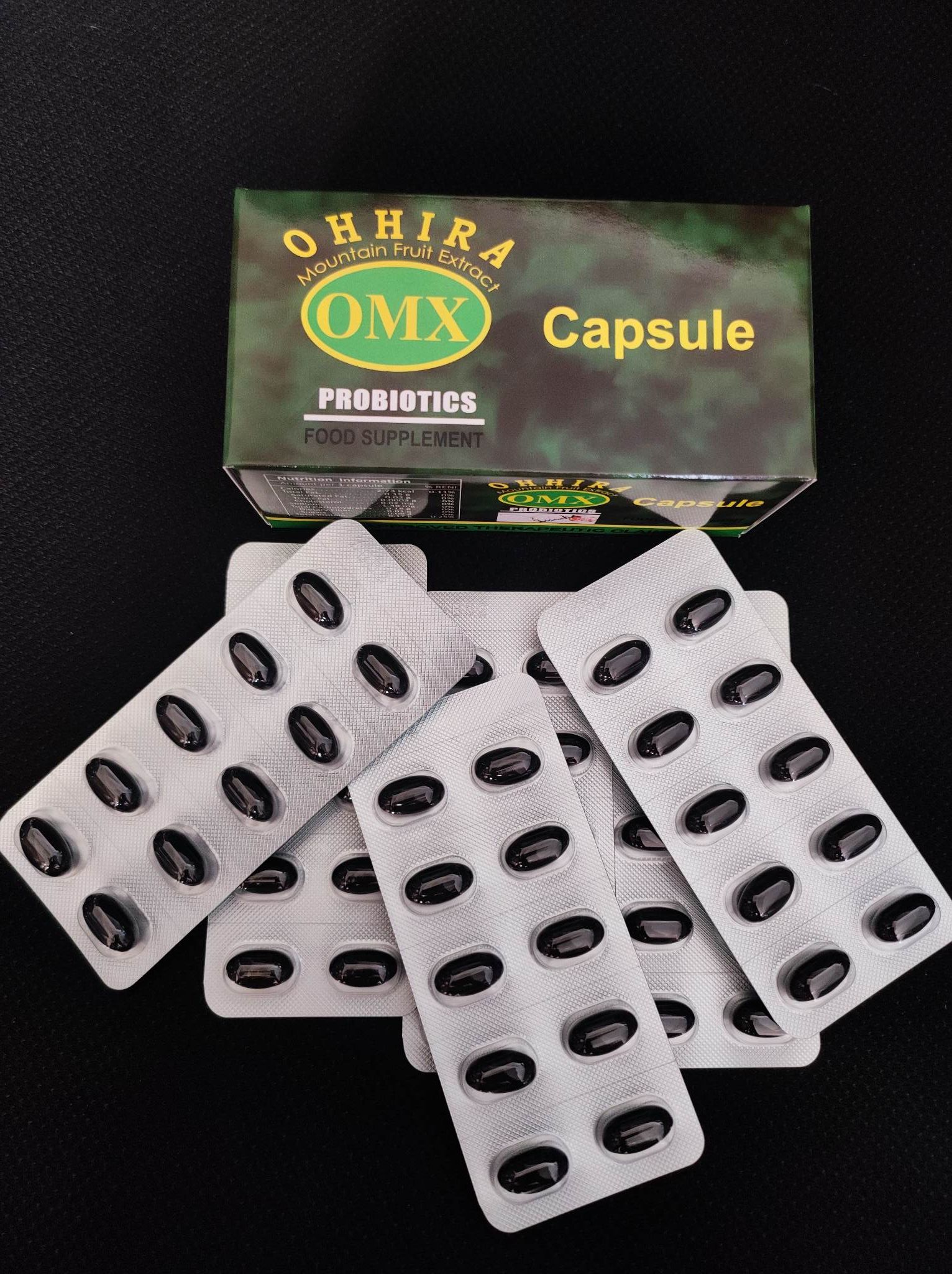 Ohhira OMX Capsules Probiotics Box of 60's Treating Heartburn and Chest Pain Due to Stomach