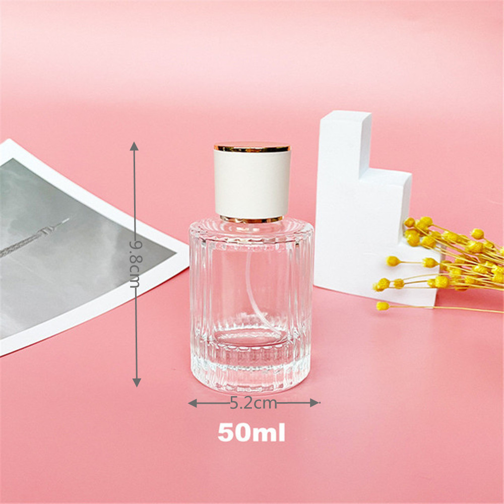 Empty Glass Perfume Bottles 30ml50ml Travel Clear Cosmetic Container Refillable Spray Bottle 3511