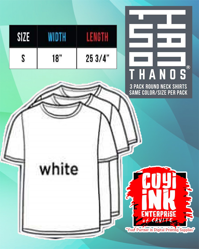 T Shirt Roundneck White ( THANOS S ) (3 