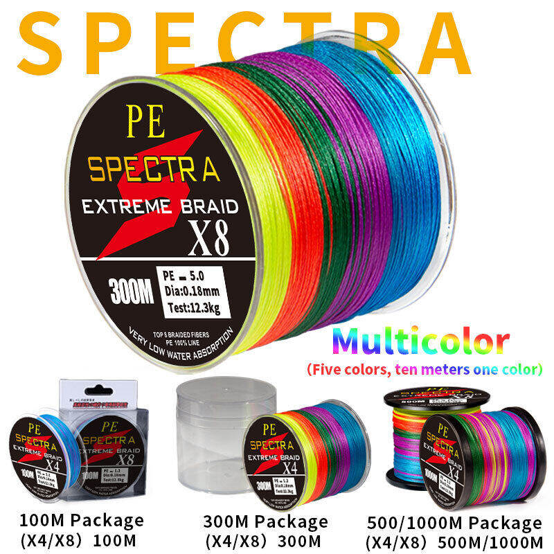 Philippines Stock】500M/300M/100M 4/8 Strands Braided Fishing Line 10-40LB  PE Lines Multicolor Camouflage Blue/Green Camo Linebraided fishing line
