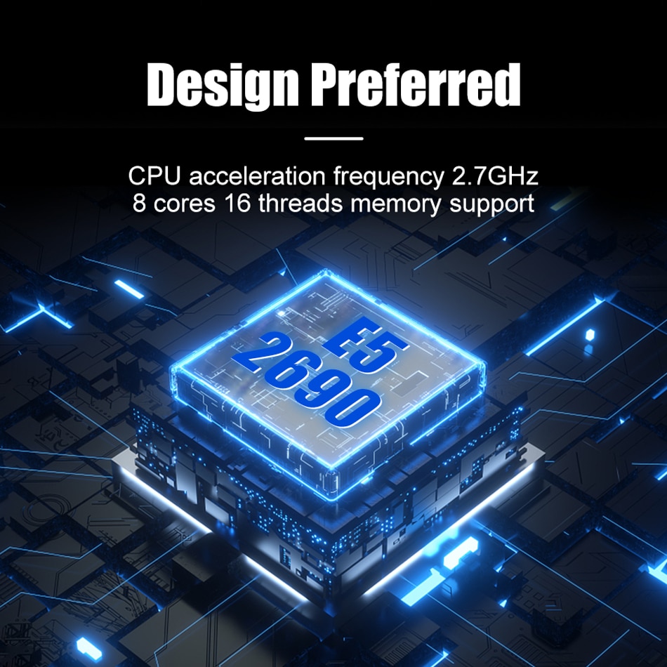 ZZOOI Used Original Intel Xeon Processor E5 2690 E5-2690 CPU Eight Core 2.9G SROL0 C2 LGA2011 Support X79 Motherborad Server Desktop