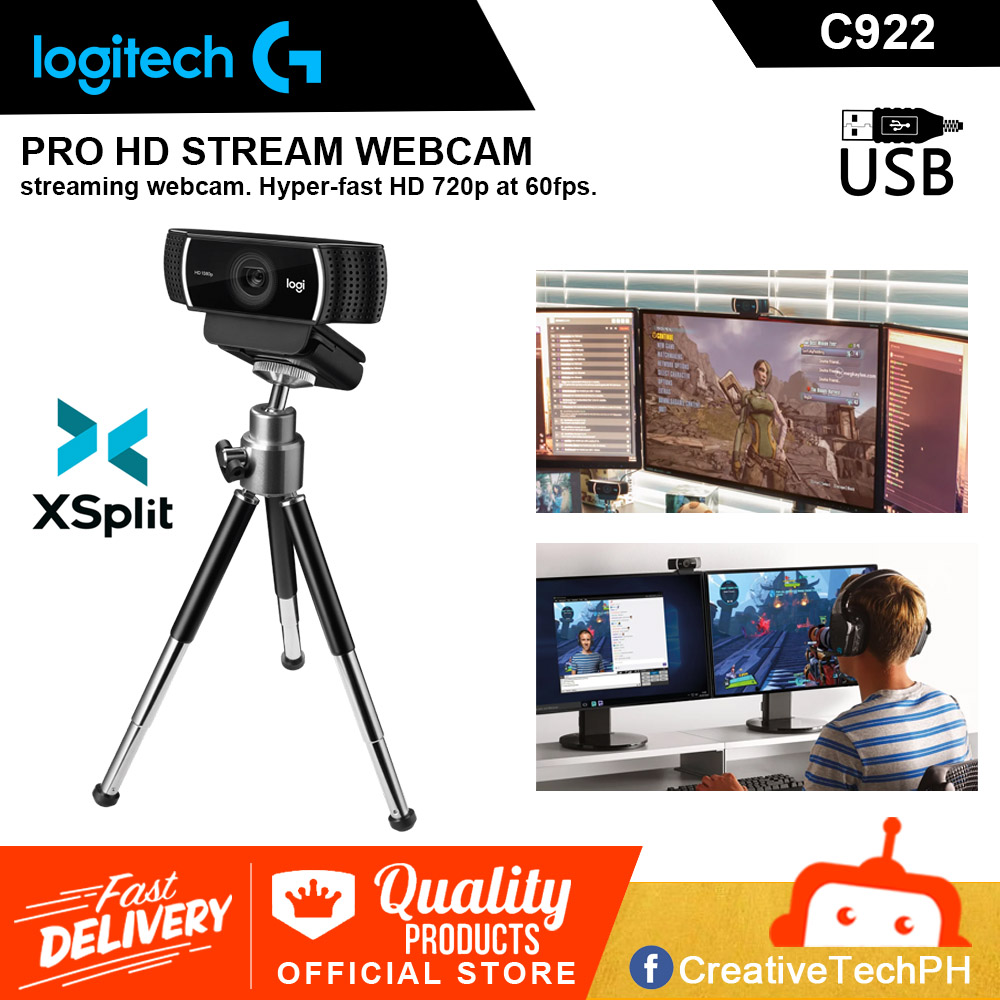 ORIGINAL Logitech Stream HD Webcam with 30fps at 1080p & Autofocus, Full Stereophonics, Free 3 month XSPLIT Premium License, 5ft cable length, Tripod | Lazada PH
