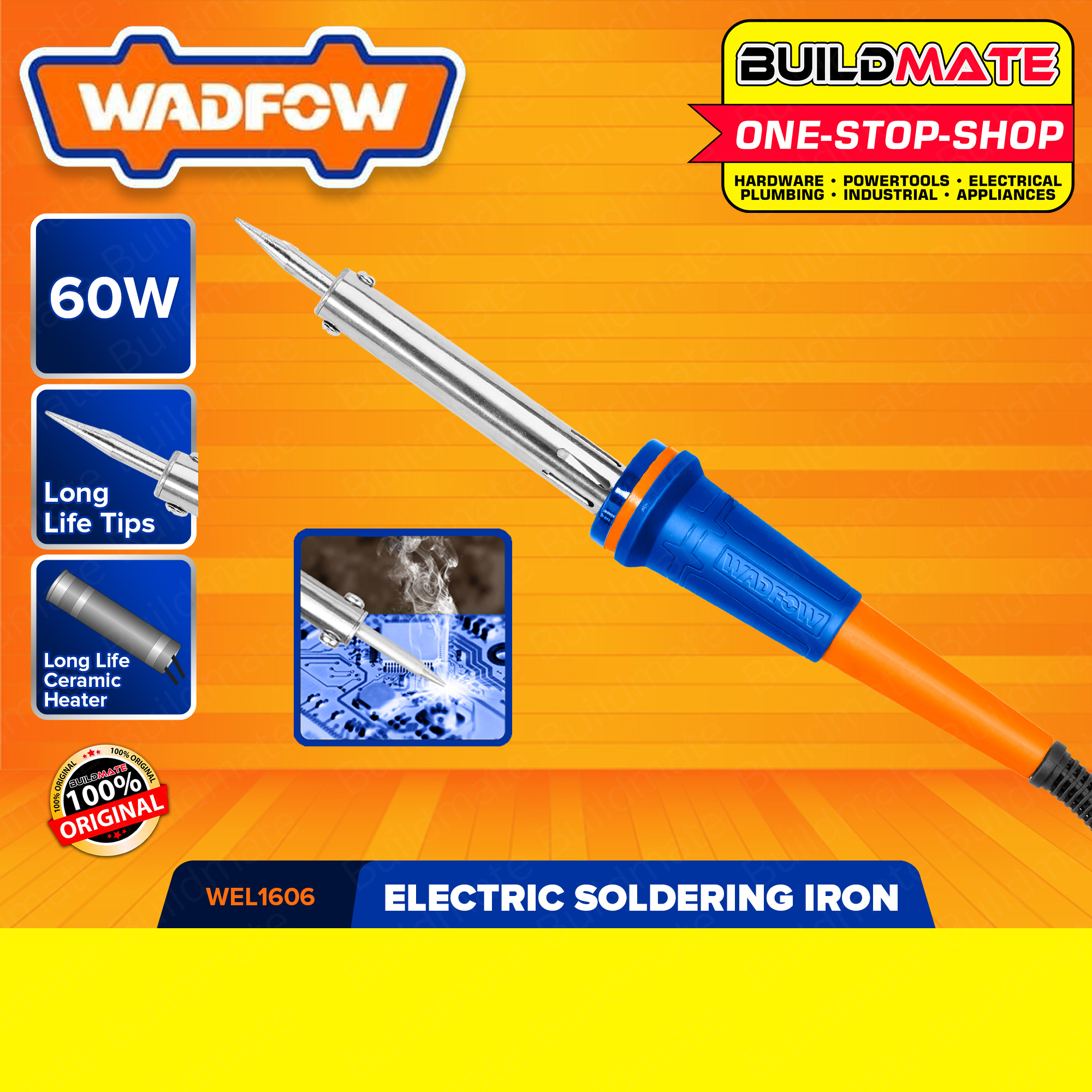 WADFOW Electric Soldering Iron 40W 60W Straight Tip Head Adjustable