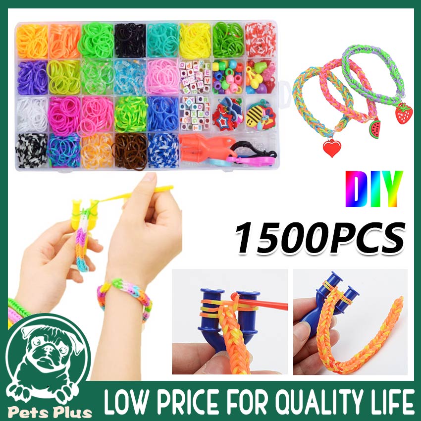 Rubber Bands DIY Bracelet Making Kit 1500+ Bands 23 Colors