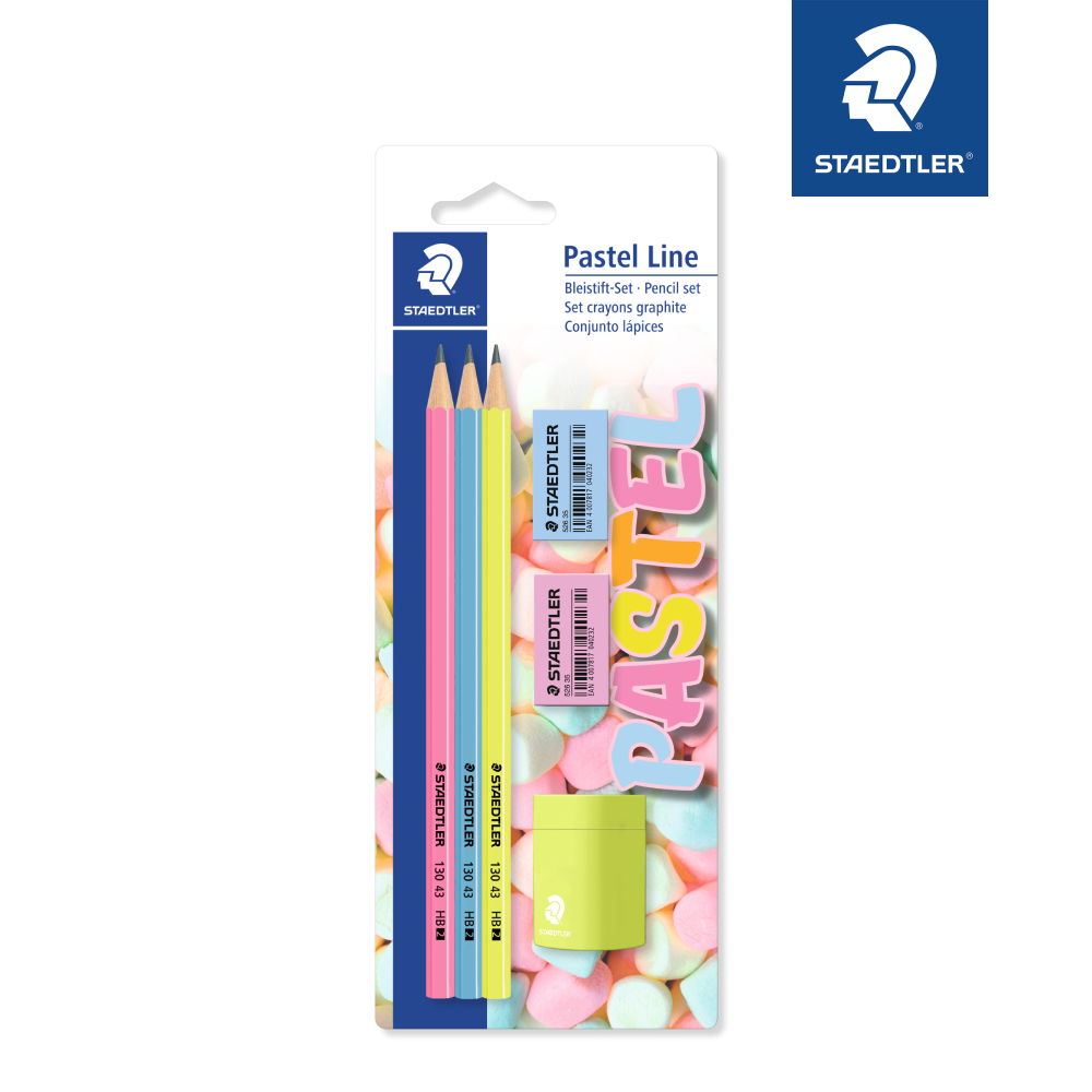 Sharpener and Eraser STAEDTLER 13043SBKP1 Pastel Stationery with Pencils 